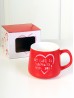 Heart Print Mug Set (set of 4) 350ml (12oz)